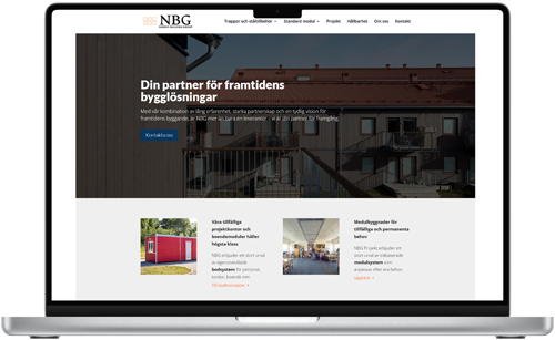 Exempel på byggföretagswebb – Nordic Building Group.