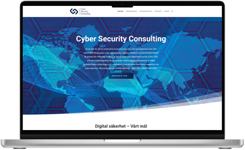 Exempel på konsultwebb inom IT & säkerhet – Cyber Security Consulting.
