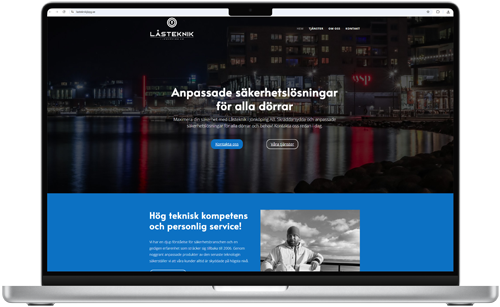 Exempel på lokal tjänstewebb – Låsteknik Jönköping.